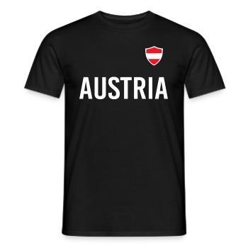 Autriche Football drapeau drapeau Austria Soccer - T-shirt homme - noir - Devant - AI Model Male 178 light (178cm)