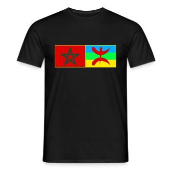 T shirt Maroc Amazigh - T-shirt homme - noir - Devant - AI Model Male 178 light (178cm)