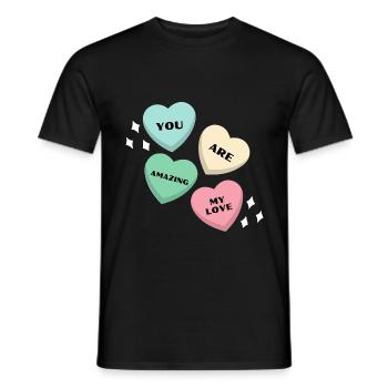 XOXO Valentine's Day, Valentines Day - Men's T-Shirt - black - Front - AI Model Male 178 light (178cm)