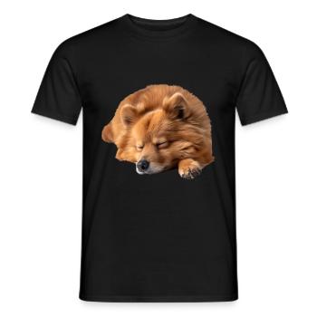 Finnish Spitz - Men's T-Shirt - black - Front - AI Model Male 178 light (178cm)