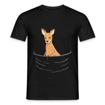 Kangaroo pouch, fanny pack, chest pocket - Men's T-Shirt - black - Front - AI Model Male 178 light (178cm)