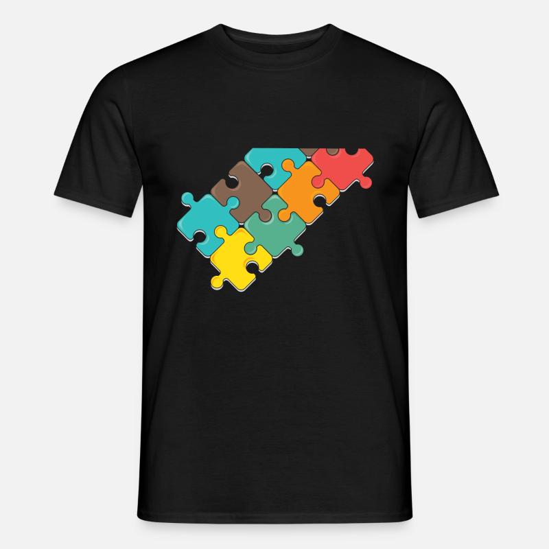 bunt Puzzel design Puzzelteil - Männer T-Shirt - Schwarz