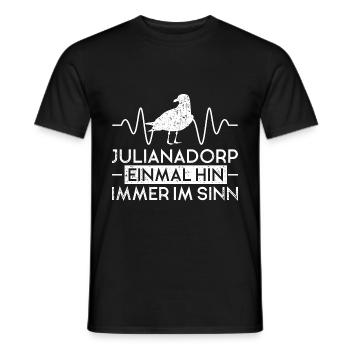 Julianadorp Möwe Herzschlag Urlaub Spruch - Männer T-Shirt - Schwarz - Vorne - AI Model Male 178 light (178cm)