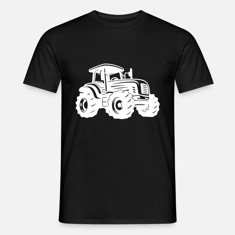 Traktor Silhouette - Männer T-Shirt - Schwarz