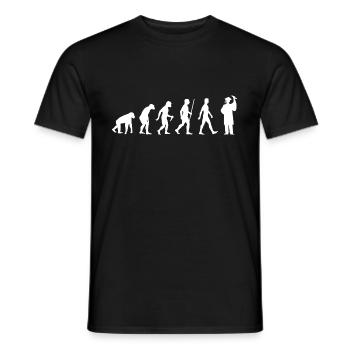 Student evolution students studying - Men's T-Shirt - black - Front - AI Model Male 178 light (178cm)