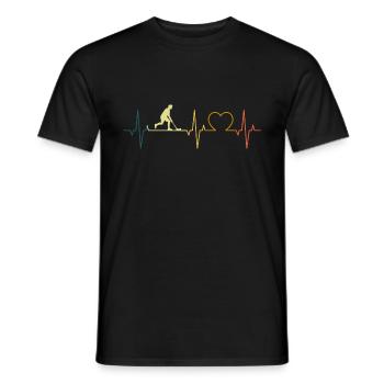 Unihockey coeur battement rétro Floorball ECG - T-shirt homme - noir - Devant - AI Model Male 178 light (178cm)