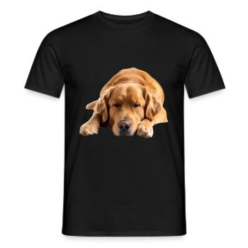 Golden Retriever - T-shirt uomo - nero - Fronte - AI Model Male 178 light (178cm)