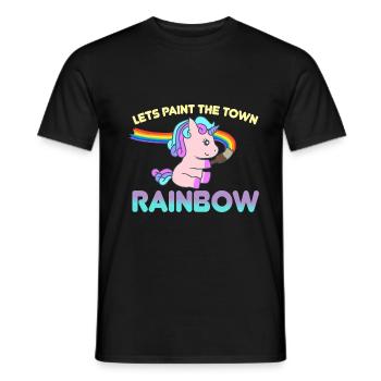 Einhorn-regenbogen Lgbt - Männer T-Shirt - Schwarz - Vorne - AI Model Male 178 light (178cm)