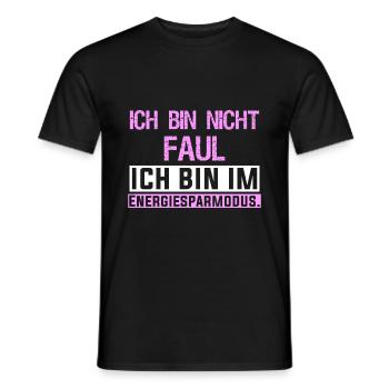 Ich bin nicht faul ich bin im Energiesparmodus. - Männer T-Shirt - Schwarz - Vorne - AI Model Male 178 light (178cm)