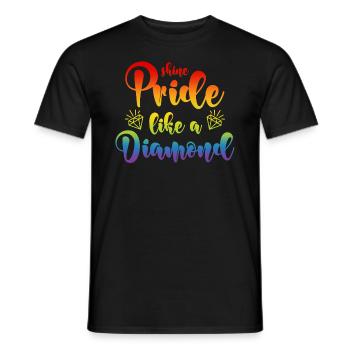 LGBT diamond saying Shine Pride Like A Diamond - Men's T-Shirt - black - Front - AI Model Male 178 light (178cm)