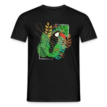 Hawaii prints birds and leaves - Men's T-Shirt - black - Front - AI Model Male 178 light (178cm)
