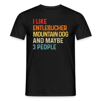 J'aime le chien de montagne d'Entlebucher et peut-être 3 - T-shirt homme - noir - Devant - AI Model Male 178 light (178cm)