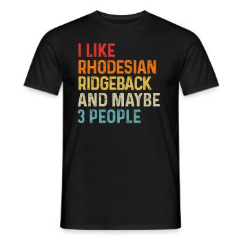 J’aime Rhodesian Ridgeback et peut-être 3 personnes Dog - T-shirt homme - noir - Devant - AI Model Male 178 light (178cm)