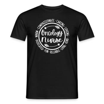 Oncology Nurse Cancer Oncologist Vintage - Men's T-Shirt - black - Front - AI Model Male 178 light (178cm)
