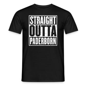 Straight Outta Paderborn Vintage - Men's T-Shirt - black - Front - AI Model Male 178 light (178cm)
