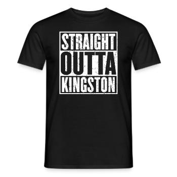 Straight Outta Kingston Vintage - Men's T-Shirt - black - Front - AI Model Male 178 light (178cm)