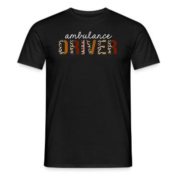 Krankenwagen-Fahrer-Leoparden-Druck-lustiges Geschenk - Männer T-Shirt - Schwarz - Vorne - AI Model Male 178 light (178cm)
