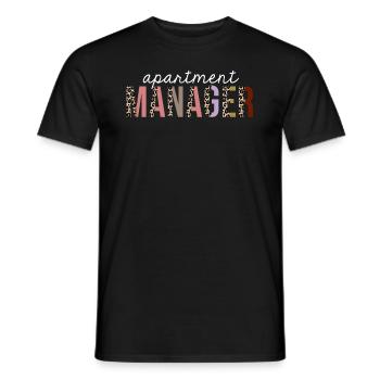 Apartment Manager Leopard Print lustiges Geschenk - Männer T-Shirt - Schwarz - Vorne - AI Model Male 178 light (178cm)