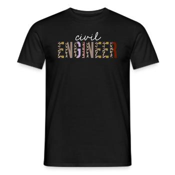 Civil Engineer Leopard Print Funny Gift - Men's T-Shirt - black - Front - AI Model Male 178 light (178cm)