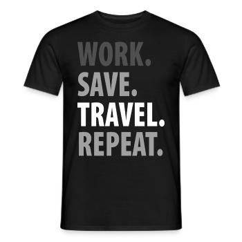 work save travel repeat - Männer T-Shirt - Schwarz - Vorne - AI Model Male 178 light (178cm)
