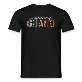 Cadeau drôle d'impression de léopard de garde de croisement - T-shirt homme - noir - Devant - AI Model Male 178 light (178cm)
