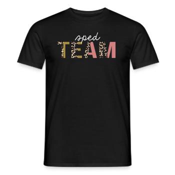 SPED Team Leopard Print Lustiges Geschenk - Männer T-Shirt - Schwarz - Vorne - AI Model Male 178 light (178cm)