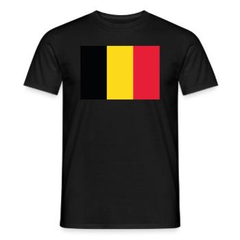 Official Belgium Flag Belgian Country Pride - Men's T-Shirt - black - Front - AI Model Male 178 light (178cm)