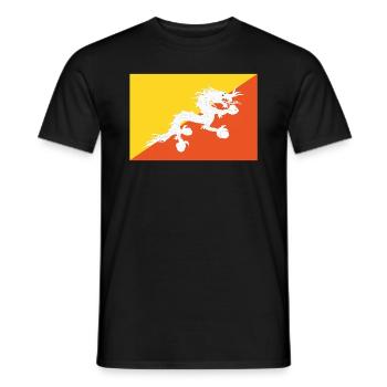 Official Bhutan Flag Bhutanese Country Pride - Men's T-Shirt - black - Front - AI Model Male 178 light (178cm)