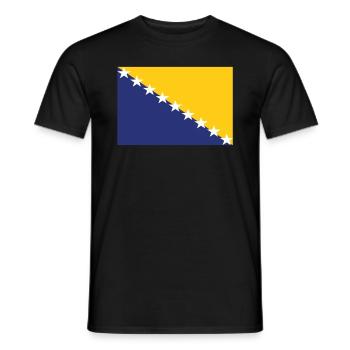 Drapeau officiel de la Bosnie Fierté du pays de Bosnie - T-shirt homme - noir - Devant - AI Model Male 178 light (178cm)