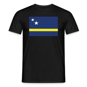 Official Curacao Flag Curaçao Country Pride - Men's T-Shirt - black - Front - AI Model Male 178 light (178cm)