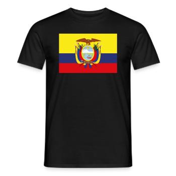 Drapeau officiel de l’Équateur Fierté du pays équatorien - T-shirt homme - noir - Devant - AI Model Male 178 light (178cm)