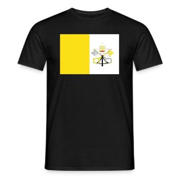 Drapeau officiel de la Cité du Vatican Fierté du pays du Vatican - T-shirt homme - noir - Devant - AI Model Male 178 light (178cm)