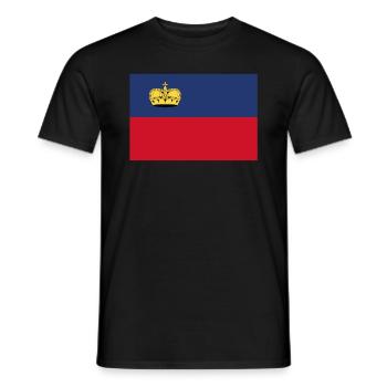 Official Liechtenstein Flag Mosotho Country Pride - Men's T-Shirt - black - Front - AI Model Male 178 light (178cm)
