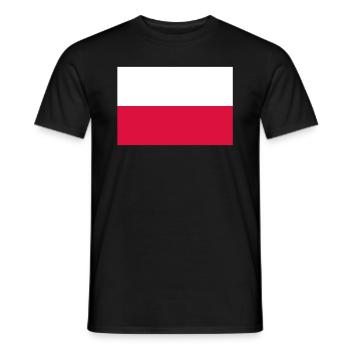 Drapeau officiel de la Pologne Fierté du pays polonais - T-shirt homme - noir - Devant - AI Model Male 178 light (178cm)