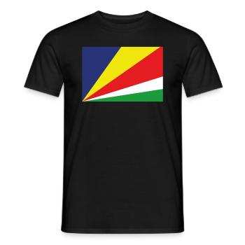 Official Seychelles Flag Seychellois Country Pride - Men's T-Shirt - black - Front - AI Model Male 178 light (178cm)