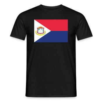 Offizielle Sint Maarten Flagge Maartener Country Pride - Männer T-Shirt - Schwarz - Vorne - AI Model Male 178 light (178cm)