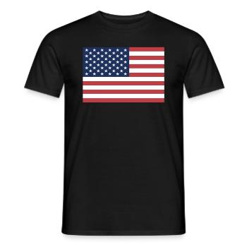 Drapeau officiel des États-Unis États-Unis Pays américain - T-shirt homme - noir - Devant - AI Model Male 178 light (178cm)