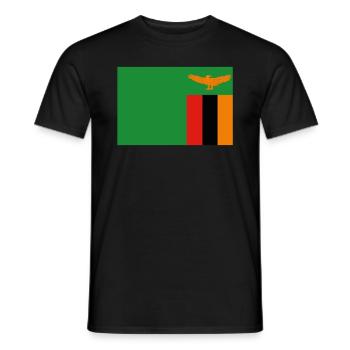 Official Zambia Flag Zambian Country Pride - Men's T-Shirt - black - Front - AI Model Male 178 light (178cm)