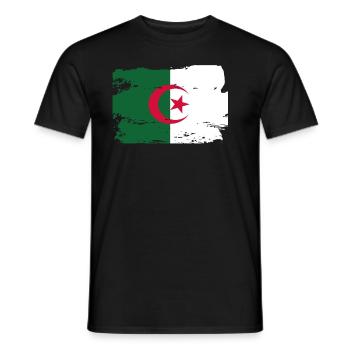 Official Algeria Flag Algerian Country Pride - Men's T-Shirt - black - Front - AI Model Male 178 light (178cm)