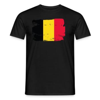 Official Belgium Flag Belgian Country Pride - Men's T-Shirt - black - Front - AI Model Male 178 light (178cm)