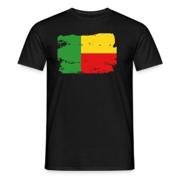 Official Benin Flag Beninese Country Pride Vintage - Men's T-Shirt - black - Front - AI Model Male 178 light (178cm)
