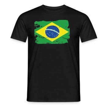 Official Brazil Flag Brazilian Country Pride - Men's T-Shirt - black - Front - AI Model Male 178 light (178cm)