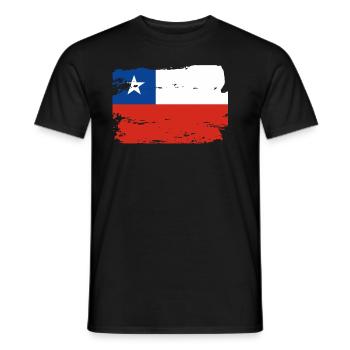 Offizielle Chile Flagge Chilen Country Pride Vintage - Männer T-Shirt - Schwarz - Vorne - AI Model Male 178 light (178cm)