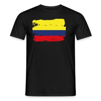 Drapeau officiel de la Colombie Fierté du pays colombien - T-shirt homme - noir - Devant - AI Model Male 178 light (178cm)