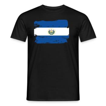 Official El Salvador Flag Salvadorean Country - Men's T-Shirt - black - Front - AI Model Male 178 light (178cm)