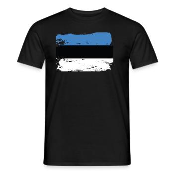 Official Estonia Flag Estonian Country Pride - Men's T-Shirt - black - Front - AI Model Male 178 light (178cm)