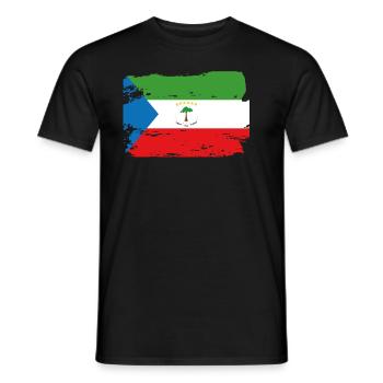 Drapeau équatorial officiel Guinée Guinéen - T-shirt homme - noir - Devant - AI Model Male 178 light (178cm)