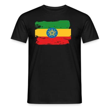Official Ethiopia Flag Ethiopian Country Pride - Men's T-Shirt - black - Front - AI Model Male 178 light (178cm)