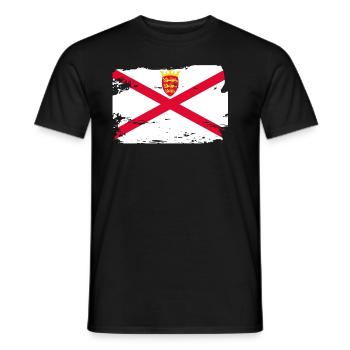 Drapeau officiel de Jersey Jerseian Country Pride - T-shirt homme - noir - Devant - AI Model Male 178 light (178cm)