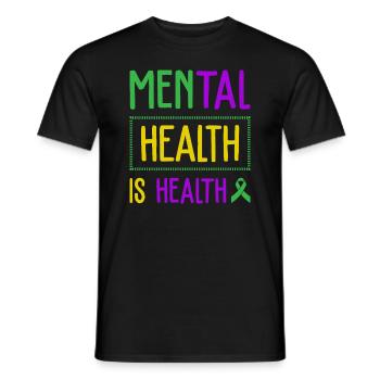 Mental Health is Health Mental Health Education - Men's T-Shirt - black - Front - AI Model Male 178 light (178cm)